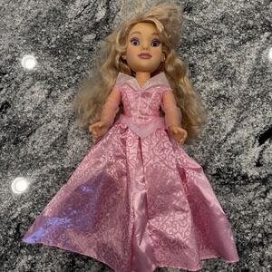 Disney Parks Princess Aurora Tea Doll Sleeping Beauty No Tiara Wand 18" Tall #30